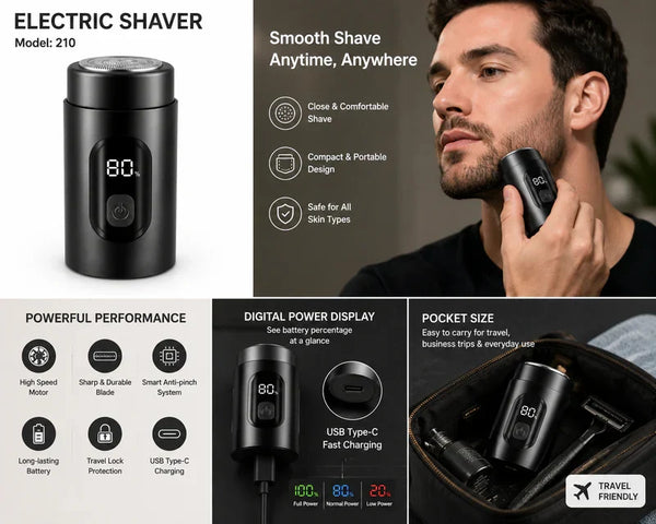 Digital Display Pocket Shaver