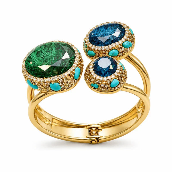 Luxury Gemstone Bypass Bangles