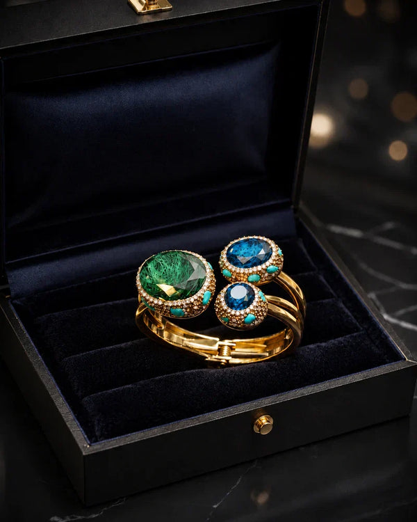 Luxury Gemstone Bypass Bangles