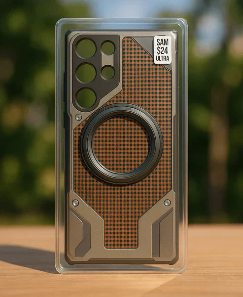 Heavy-Duty Armor Woven Back Case – Magnetic Ring Edition